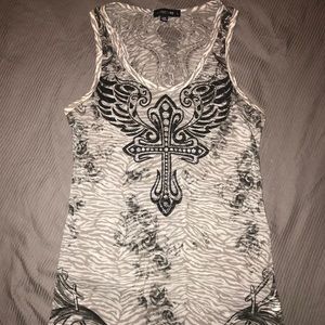 Distressed tank top